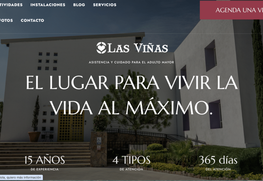 En SODA desarrollamos la página web de Casa de Retiro Las Viñas en WordPress, con múltiples secciones, navegación intuitiva y diseño adaptable a todos los dispositivos.